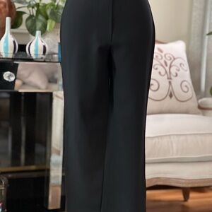 CHANEL Elegant Black Wool Wide Leg Pants